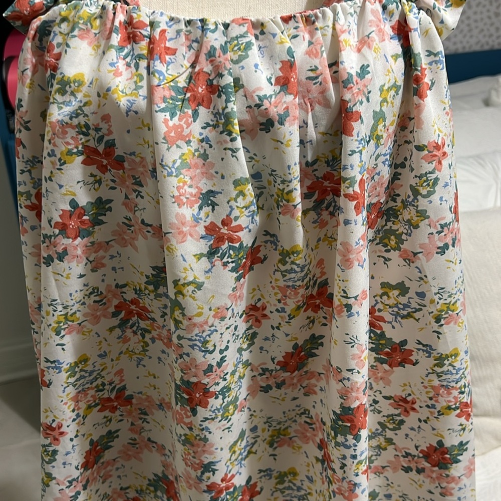 Entro floral ruffle strap babydoll tank - Picture 2 of 6